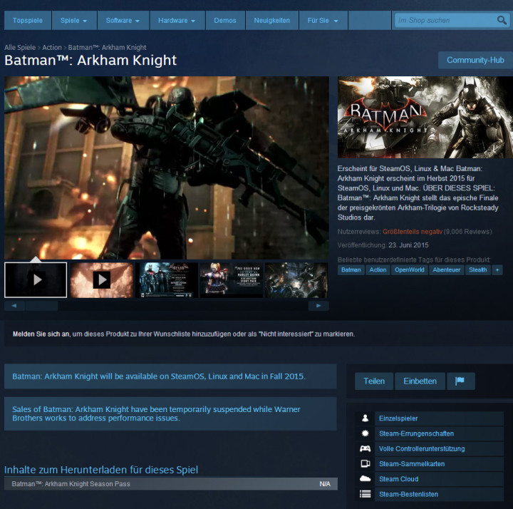 Batman-Arkham-Knight-Steam-Page-after-Sales-suspended